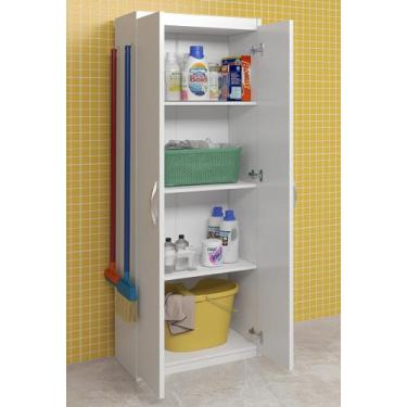 Imagem de Armário Branco Área de Serviço Multiuso 4 Prateleiras Utensílios  - Cl