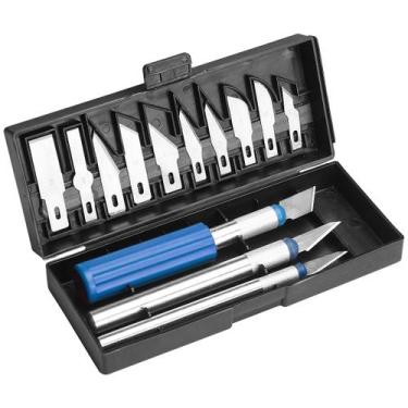 Imagem de Kit Bisturi de Precisão Estojo Corte Preciso Couro Artesanato - Idea