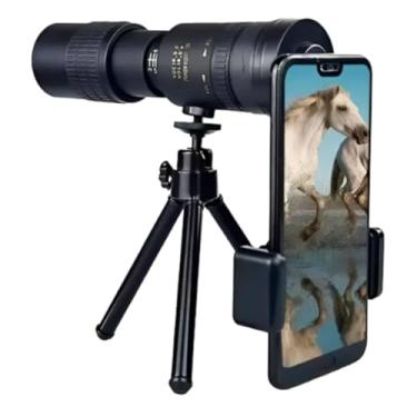 Imagem de Telescópio Monocular com Tripé, Zoom de Longo Alcance, Preto, Portátil, Suporte para Smartphone, para Observação ao Ar Livre