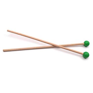 Imagem de Eujgoov 1 Par de Xilofone Profissional Marimba Marlets Tambores de Percussion Bastões para Xilofone Marimba Glockenspiel (GREEN)