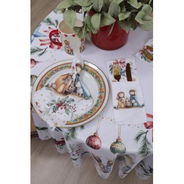 Imagem de Kit Natal 12 peças 6 Guardanapos 6 Porta Talher Cozinha Mesa Posta Dec
