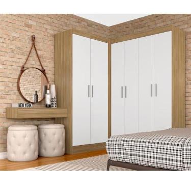 Imagem de Guarda Roupa Solteiro Modulado Itala Boreal/branco - Móveis Arapongas 