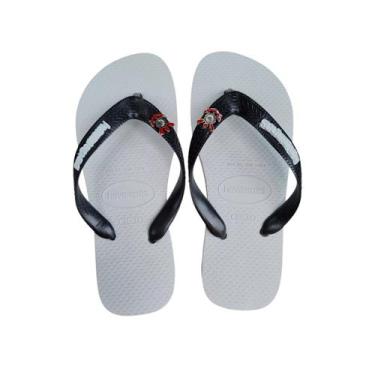 Imagem de Chinelo Havaianas Top Original Infantil Meninos Customizados, Branco, 