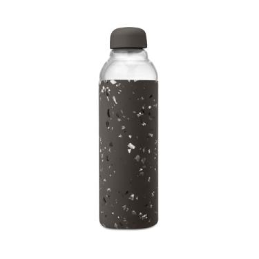 Imagem de W&P Vidro Porter WP-PWBG-TZCH com capa protetora de silicone | Terazzo 590 ml | Em movimento | Garrafa reutilizável para café, chá e água, 590 ml, carvão Terrazzo