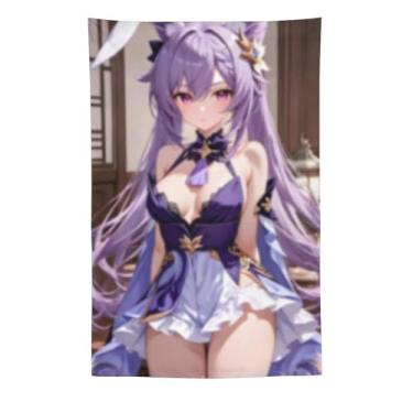 Imagem de LIEGBMEU Sexy Bikini Hot Anime Girl Tapeçaria 152.4 cm x 228.6 cm Interior Exterior Wall Quilt Art Decoração de Tapeçaria Caprichosa, AC028