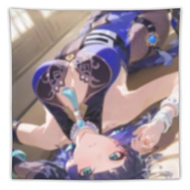 Imagem de LIEGBMEU Tapeçaria de biquíni sexy anime menina 152.4 cm x 152.4 cm interior exterior parede colcha arte decoração de tapeçaria caprichosa, AF247