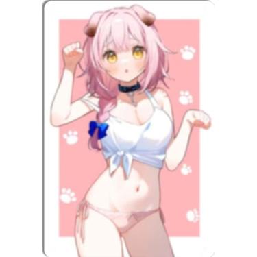 Imagem de DKLOWK Pôster de metal quente de menina anime fofo biquíni sexy placa de decoração de parede para casa bar clube quarto banheiro homem caverna Otaku 20 x 30 cm