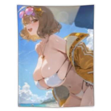 Imagem de LIEGBMEU Tapeçaria Sexy Hot Anime Girl 152.4 cmx203.2 cm Wall Quilt Art Whimsical Tapestry DecorationAF398