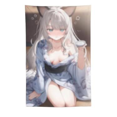 Imagem de LIEGBMEU Sexy Bikini Hot Anime Girl Tapeçaria 152.4 cm x 228.6 cm Interior Exterior Wall Quilt Art Decoração de Tapeçaria Caprichosa, AF162