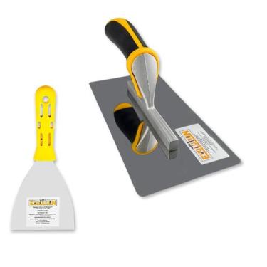 Imagem de Desempenadeira Rígida de Aço Inox 30x11cm Com Espátula Flexível Evolut