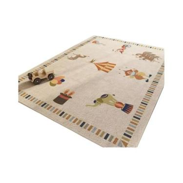 Imagem de Tapete Infantil Antiderrapante Lavável Com Desenho Animado Mapa Mundi 