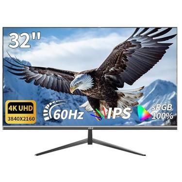 Imagem de Monitor UHD 4K de 32 polegadas (3840 x 2160), IPS, taxa de atualização de 60 Hz, 100% sRGB, AMD FreeSync, ângulo de visão de 178°, HDMI/DisplayPort, compatível com montagem VESA 100 x 100 mm