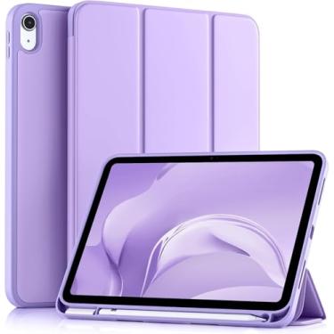 Imagem de Popshope Capa Smart Flip PREMIUM para iPad 10.9" 2022/11" A16 2025, Proteção Anti-Impacto, Suporte para Apple Pencil, Tampa Magnética com Função Sleep (Lilás)