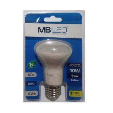 Imagem de Kit 02 Lâmpadas Led R63 Refletora 10w Luz Branca Morna 3000k - MBLED