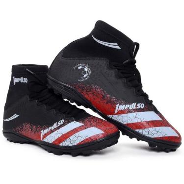 Imagem de chuteira cano longo sosaite - impulso, Preto vermelho, 38