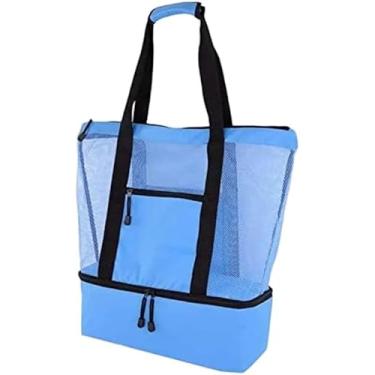Imagem de Bolsa Térmica C/Compartimento Para Praia Piscina Campo (Azul)
