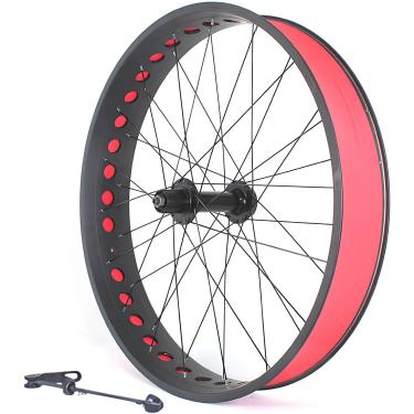 Imagem de 26in Fat Bike Roda Dianteira 4.0/4.9 '' Pneu Bicicleta De Neve Roda Traseira Liga De Alumínio Bicicleta De Praia Rodado Cubos De Freio A Disco Qr 135mm / 190mm 36h, Black, 26in Rear