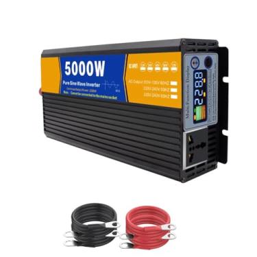 Imagem de 48v to 110v 60hz,Inversor de energia para carro, inversor de energia de onda senoidal pura com display LCD 12V-72V DC para 110V220V AC 5000W Inversor de energia acampamento