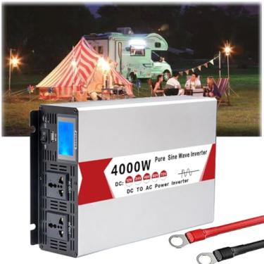 Imagem de 4000W DC 12V-72V para CA 110V/220V Inversor de onda senoidal pura, conversor de inversor de energia com 2 pontos de venda, tela LCD adequada para RV, acampamento, casa e emergência,Dc 60v,AC 220V 60Hz