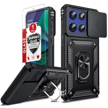 Imagem de LeYi Capa para Moto G-Stylus 5G 2025: com capa de câmera deslizante e protetor de tela, [grau militar] capa com anel magnético suporte para Moto G Stylus 5G 2025, preta