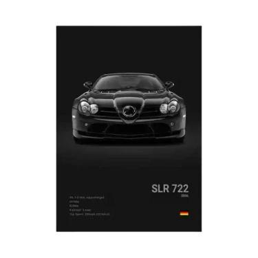 Imagem de Pôster De Carro Esportivo Luxuoso Preto E Branco, Arte Em Tela Para De