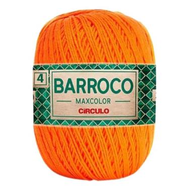 Imagem de Linha Barbante Barroco 4456 - Laranja MaxColor Artesanato 4/4 com 338m Bordados e Crochê Círculo