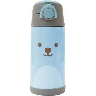 Imagem de Copo Garrafa Térmica Infantil Buba Parede Dupla Canudo Gumy , Azul