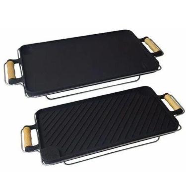 Imagem de Bifeteira Chapa Dupla Face em Ferro Fundido 26x48Cm - LIBANEZA