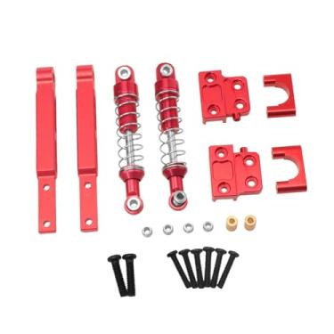 Imagem de simhoa Conjunto de hastes de tração para amortecedor RC Conjunto de amortecedores RC Peças de reposição Amortecedores a óleo para 1/12 MN82, Vermelho