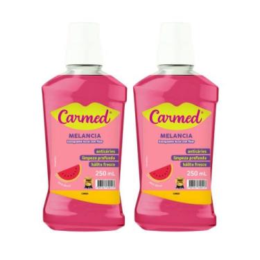 Imagem de Kit 2 Enxaguante Bucal Carmed Melancia com Flúor 250ml
