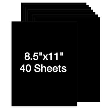 Imagem de Pacote com 40 cartolina em branco 21 x 28 cm de espessura, 200 gsm/34 kg, cartolina pesada para impressora, cartões postais, convite de casamento, cartão de agradecimento, papel fotográfico (preto)