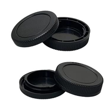 Imagem de FANZR Conjunto de tampa de lente traseira e tampa de corpo compatível com câmera Panasonic GX9 GX85, para Olympus EM10II EM5II kit Micro 4/3 DSLR Camera + Micro 4/3 Mount Lens FAN-US-2X Lumix Body Cap