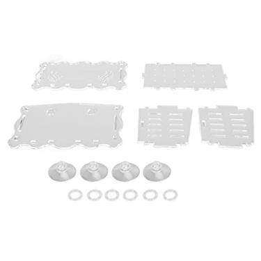 Imagem de Vaso de plantas, suporte de plantador seguro, transparente, fácil de instalar, orifício permeável de acrílico para aquário (médio)