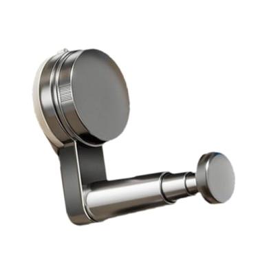 Imagem de Baoblaze Cabide organizador com ventosa, extensível, suporte para cabide de roupas, varão para quarto, lavanderia, máquina de lavar, Prata