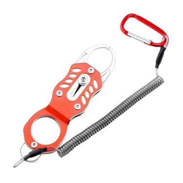 Imagem de harayaa Ferramenta de pesca com pegador labial para pesca segura, profissional e resistente, com cabo de elastômero antiderrapante e suporte leve para peixes, Vermelho