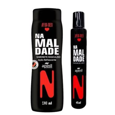 Imagem de Na Maldade Kit Masculino, Sabonete Refrescante 210ml + Perfume de Cueca 40ml, Previni Odor