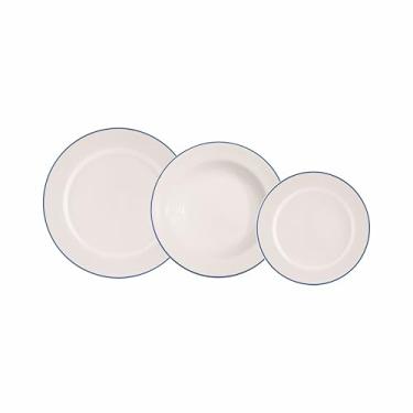 Imagem de Produzido pela Schmidt Serviço de Baixela 18 Peças em Louça Coleção Filete Azul