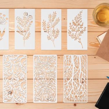 Imagem de ZFLYCANP 40 peças de modelo de cópia de grafite, pintura oca lavada, estêncil reutilizável de vários estilos de tinta spray, decoração de casa faça você mesmo, para pintura, desenho, scrapbook