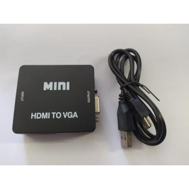 Imagem de Conversor Mini HDMI para VGA com Saída de Áudio, Adaptador para Monitor e TV