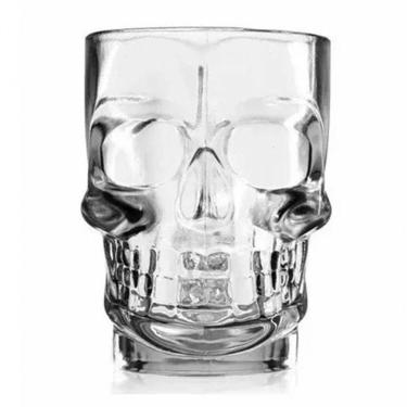 Imagem de Caneca De Vidro Caveira Rock Style Transparente 500ml