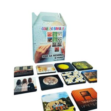 Imagem de Jogo da Memória 10 pares em MDF figuras e Texto Braille alto relevo - 