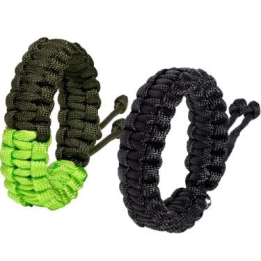 Imagem de Jewever Pulseiras de sobrevivência paracord feitas à mão, esportiva, sobrevivência, para mulheres, homens, casais, acessórios unissex, presente trançado, tamanho ajustável, 7.5, Poliéster, Sem Pedra
