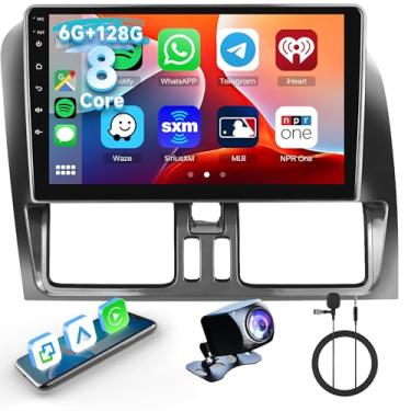 Imagem de Hodozzy [6G + 128G] Rádio automotivo para Volvo XC60 2008-2013 Android 8 núcleos com GPS Bluetooth, tela sensível ao toque de 9 polegadas com carplay sem fio Android Auto, WiFi USB, DSP, FM RDS