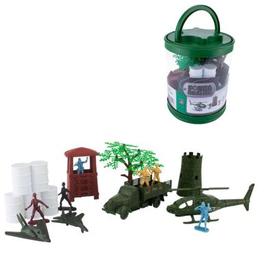 Imagem de Kit Brinquedo Exercito Soldados De Guerra Soldadinhos 81 Pçs