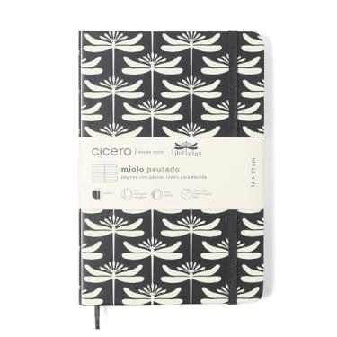Imagem de CADERNETA CICEROS LIBELULAS PAUTADO 14X21 PRETO