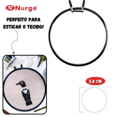 Imagem de Bastidor de Metal 5,8cm Para Bordado Nurge Preto