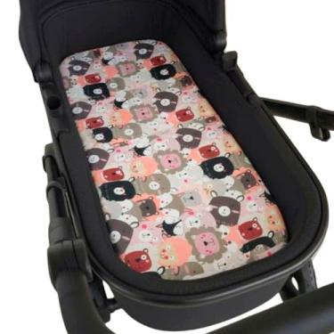Imagem de Colchão para Carrinho Moises Colchonete Bebê Menino Menina com Capa Removível e Espuma(BICHINHOS NA SELVA)