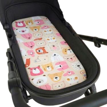 Imagem de Colchão para Carrinho Moises Colchonete Bebê Menino Menina com Capa Removível e Espuma(URSINHA MEL)