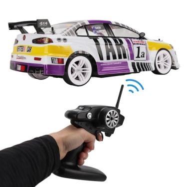 Imagem de Domary 1/10 RC Drift Racing Car Com Luz LED, Alta Segurança, Aderência Forte, Compartimento de Bateria Dupla, para Crianças (1 bateria)