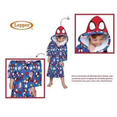 Imagem de Roupão De Banho/Piscina Com Capuz Spidey-Homem Aranha-L Pp